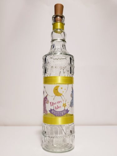 Bottle light with unicorns
