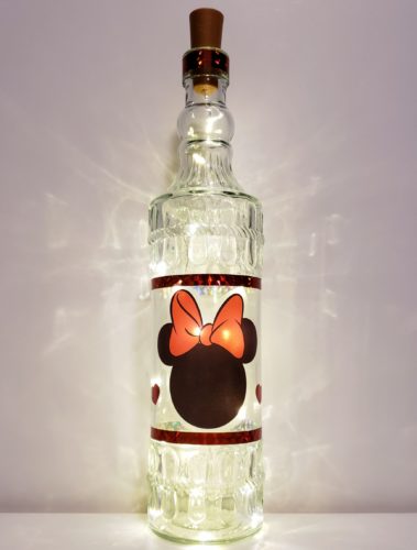 Bottle light with Minnie Mouse's head.